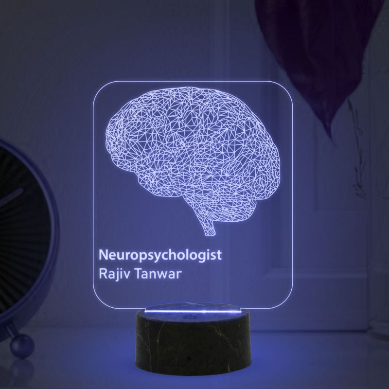 Personalized Neurologist Night Light | 3D Illusion Brain Lamp Customized Name Lamp